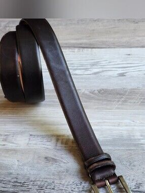 Trafalgar Men's Brown Leather Belt Size 42 105 Brass Buckle 409 200 Dress